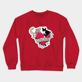 Tuxedo Cat Mom Tattoo Crewneck Sweatshirt